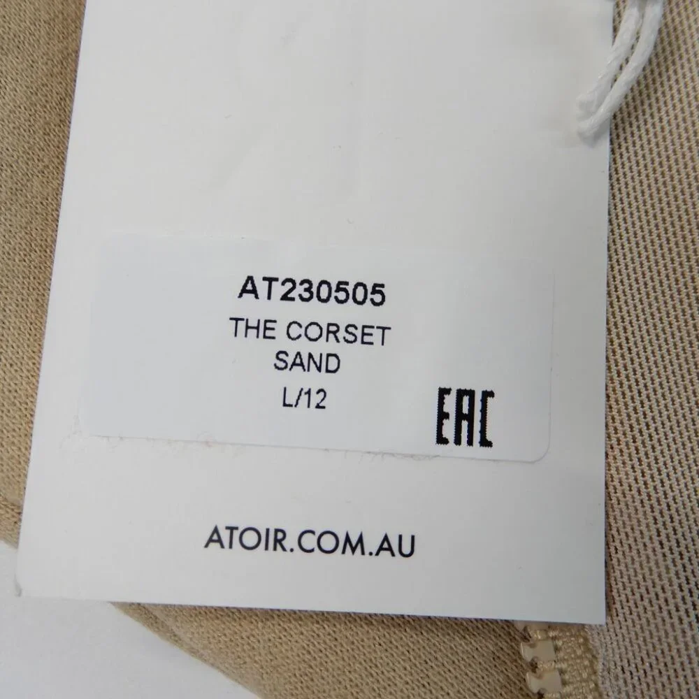 ATOIR x ROZALIA The Corset Top Size 12 L Sand Beige Boned Back Zip Stretch NEW - Picture 11 of 14